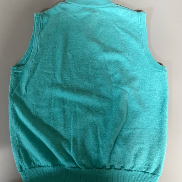 Ralph Lauren Polo Golf large merino wool turquoise vest! Size M - Picture 5 of 7